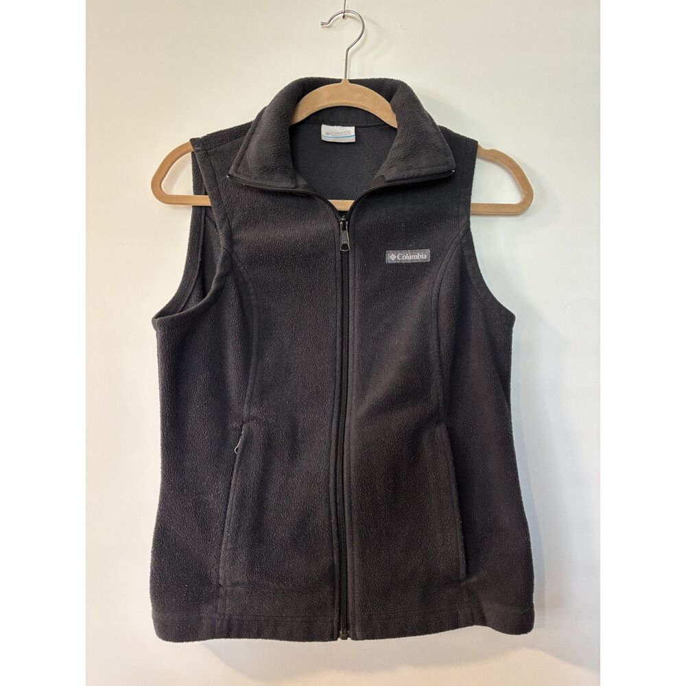 Columbia Womens Fleece Vest Size Small Gray Full Zip Outdoor